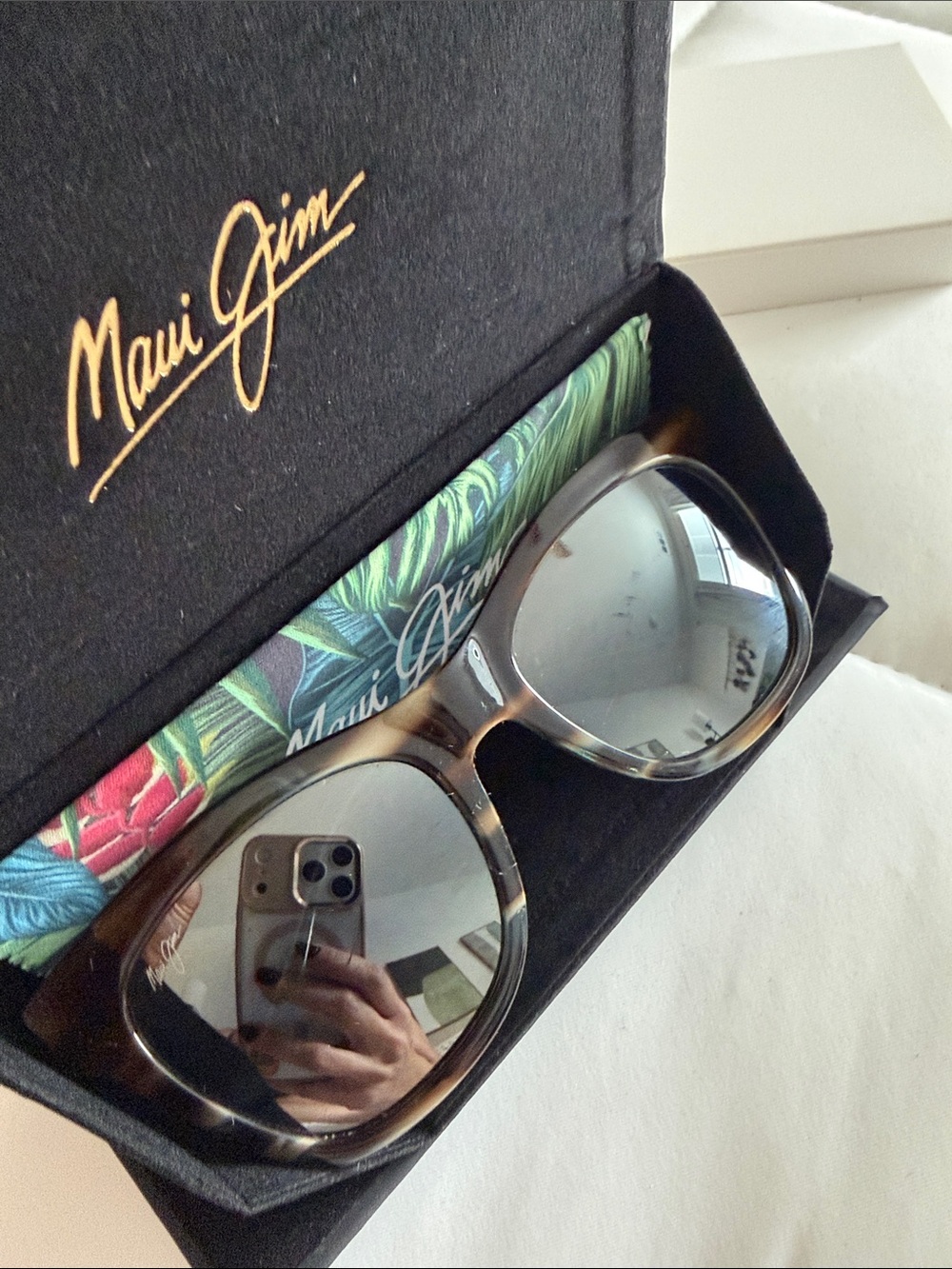 Maui Jim Tortoise Frame Sunglasses with Silver Mirror Lenses